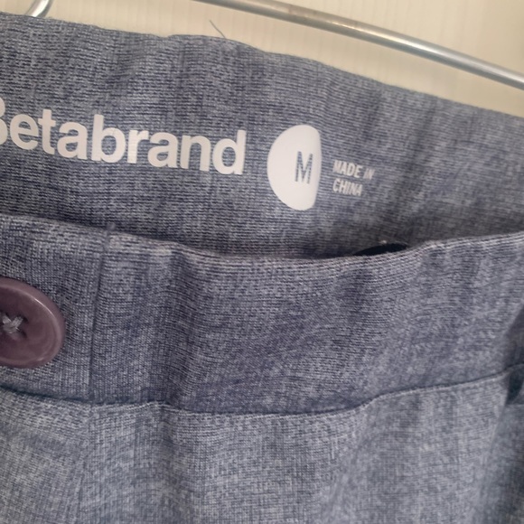 Betabrand Lightweight Linen Look Gray Blue Classic Straight Leg Pants SZ Medium - Picture 1 of 8